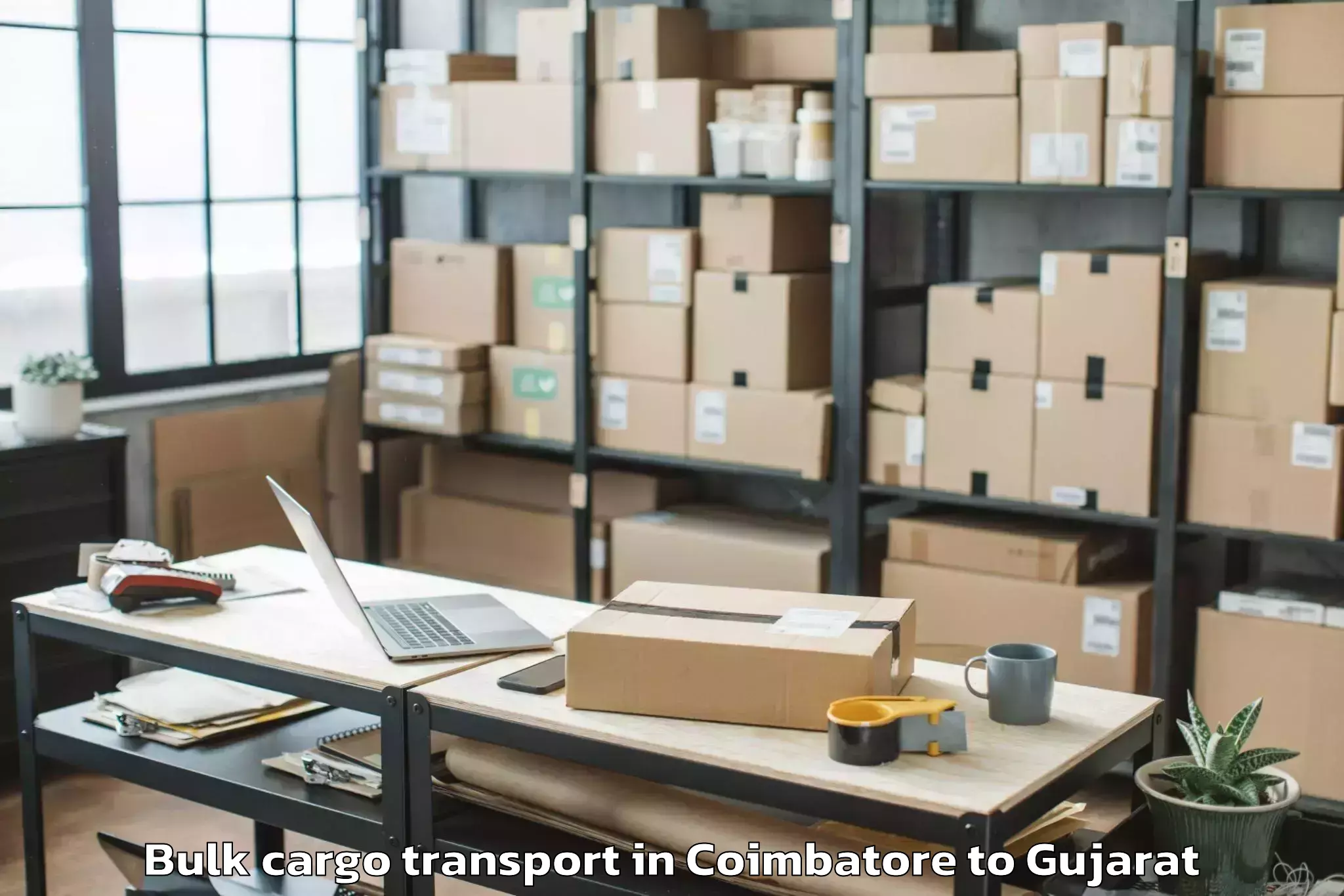 Affordable Coimbatore to Thasra Bulk Cargo Transport